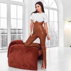 Джинсовое платье с оборкой 11422
