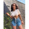 Крутые джинсовые шортики с рюшами