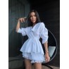 Костюм с объемными шортиками панталонами и рубашкой на запах