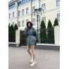 Стеганая куртка-кимоно с капором-капюшоном