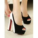 Элегантные комбинированные туфли на платформе
