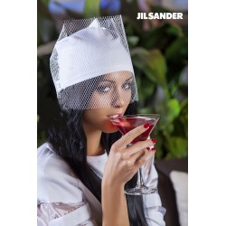 Шапка с вуалью Jil Sander белая