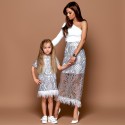 Детское платье Family Look с перьями страуса 11231