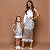 Детское платье Family Look с перьями страуса 11231